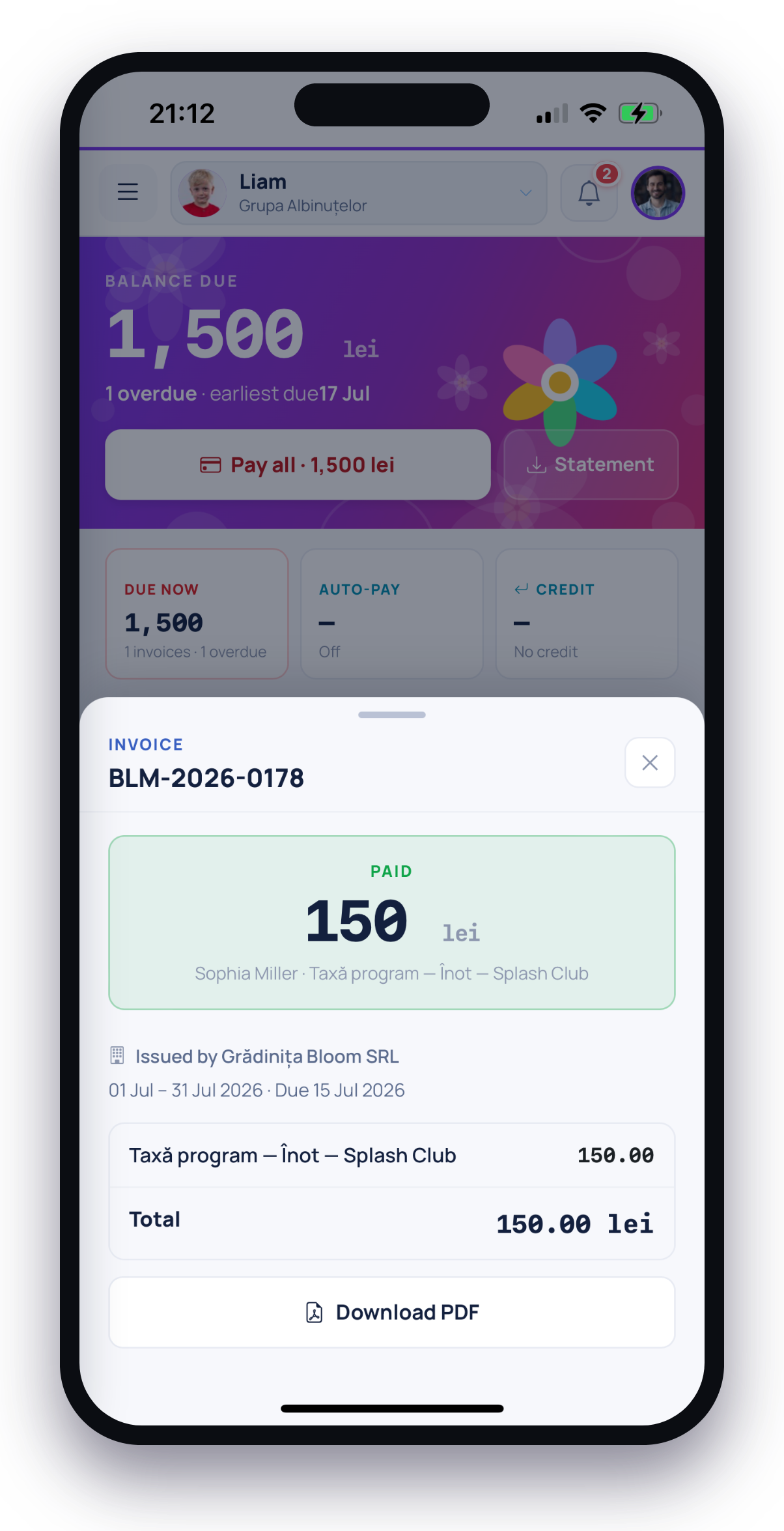 Invoice — EduConnect