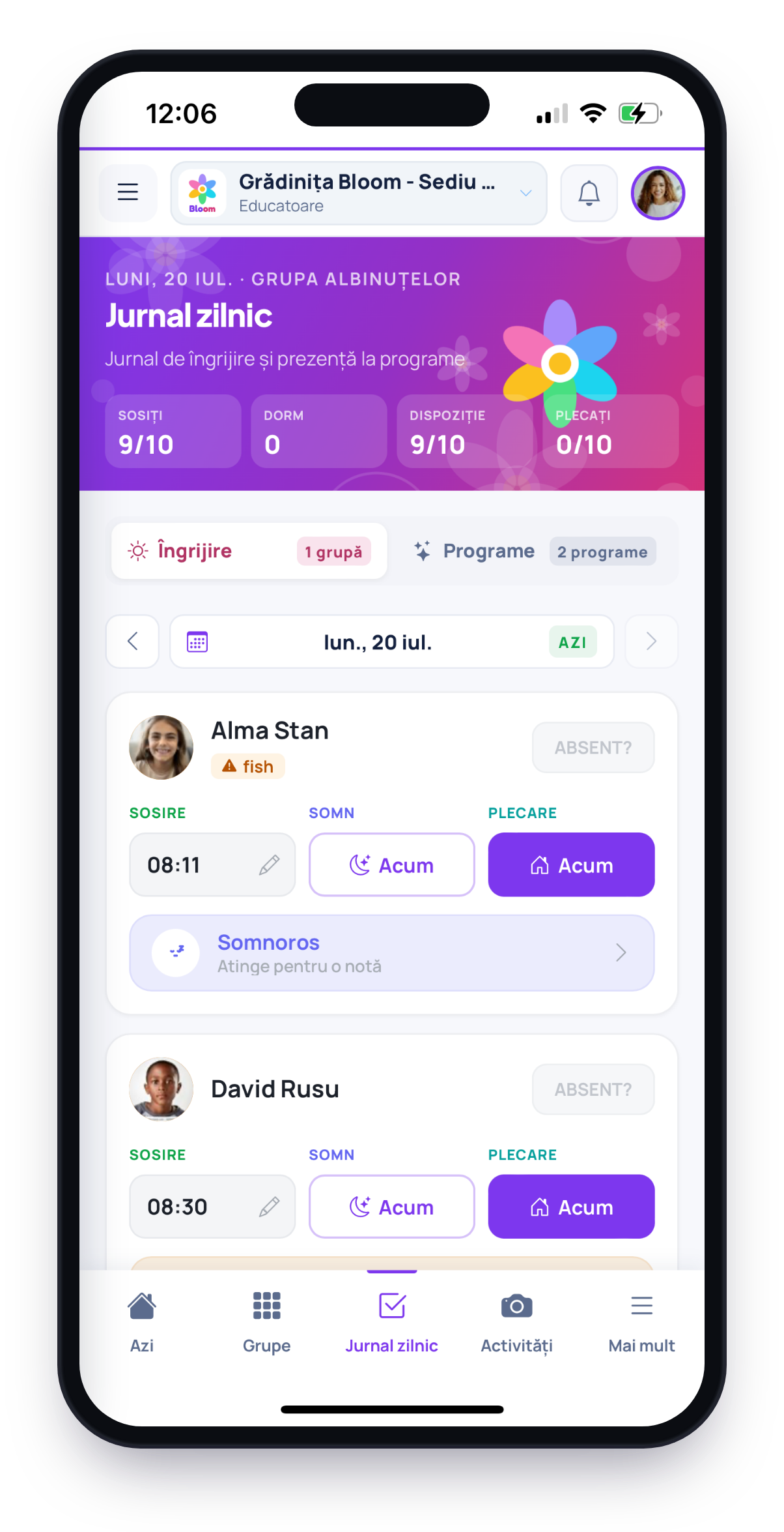 EduConnect mobil — jurnal zilnic